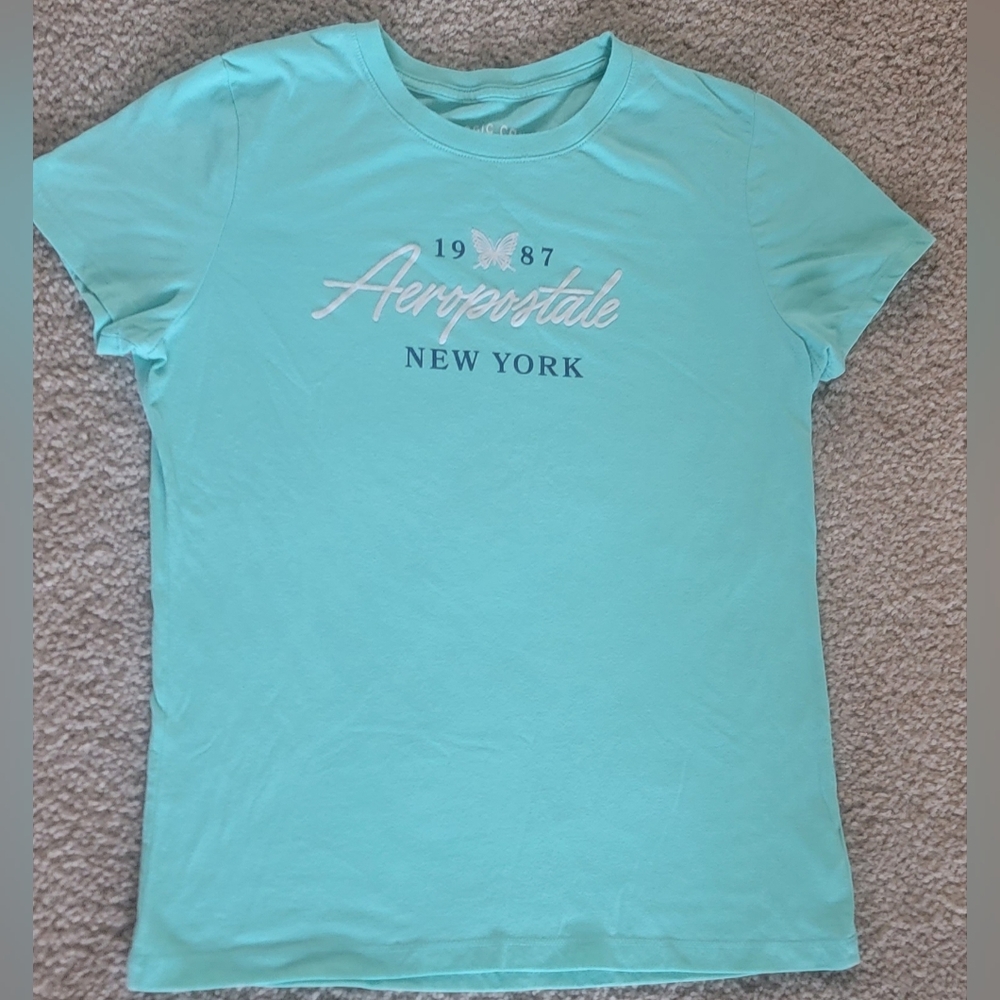 Aeropostale Women's Mint Green Logo Tee